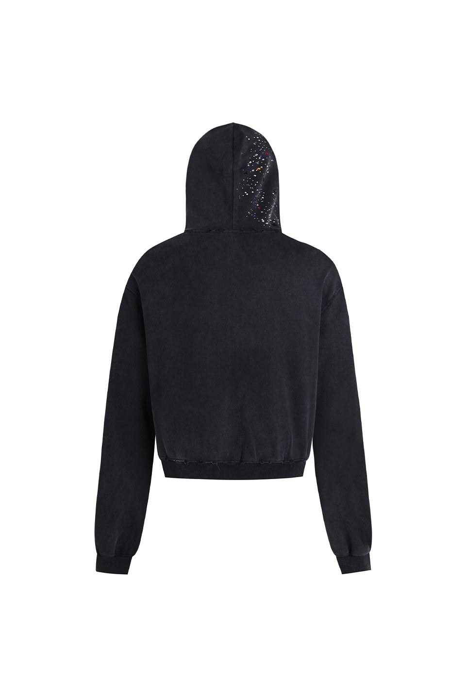 Rhinestone Black Zip-Up Hoodie