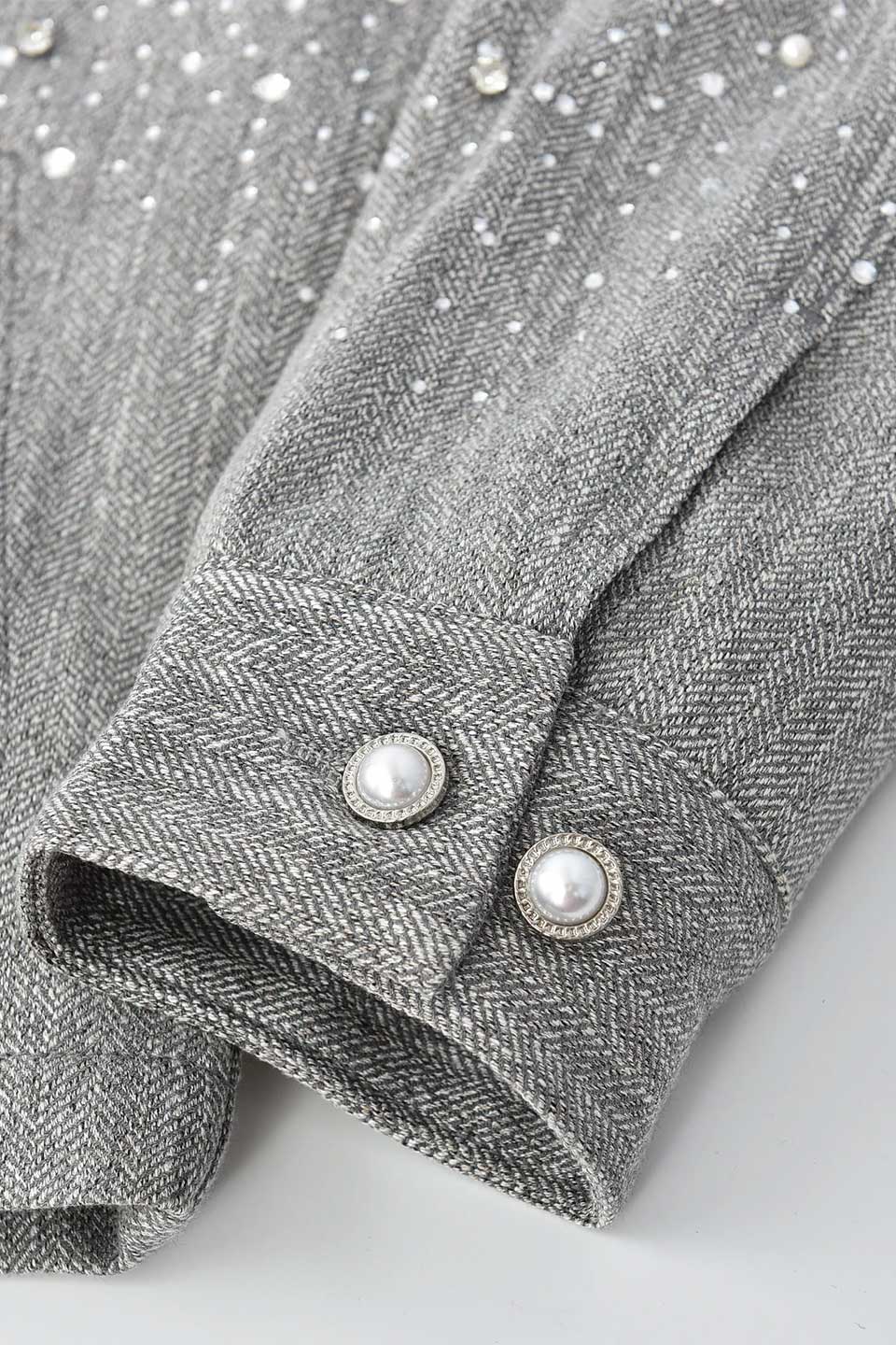 Rhinestone Zipper Jacket