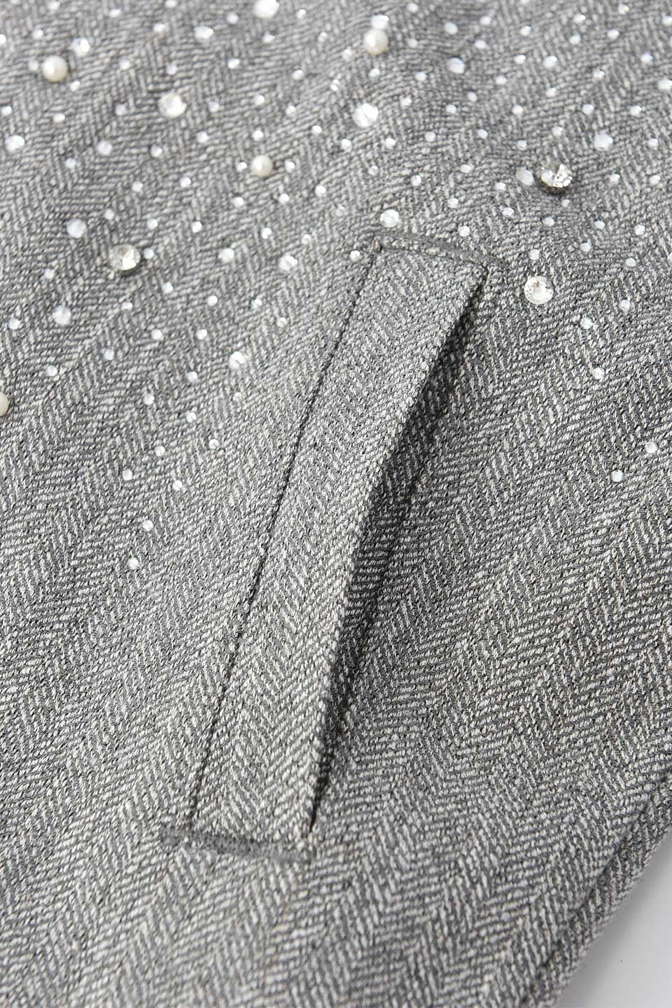 Rhinestone Zipper Jacket