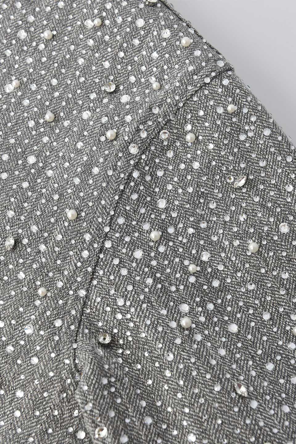 Rhinestone Zipper Jacket