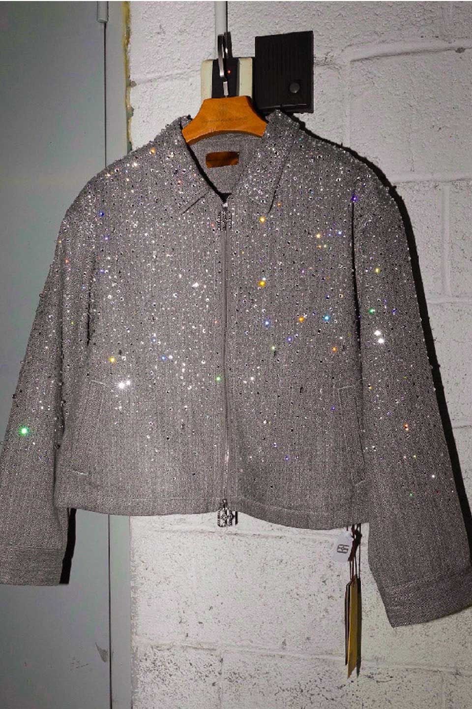 Rhinestone Zipper Jacket