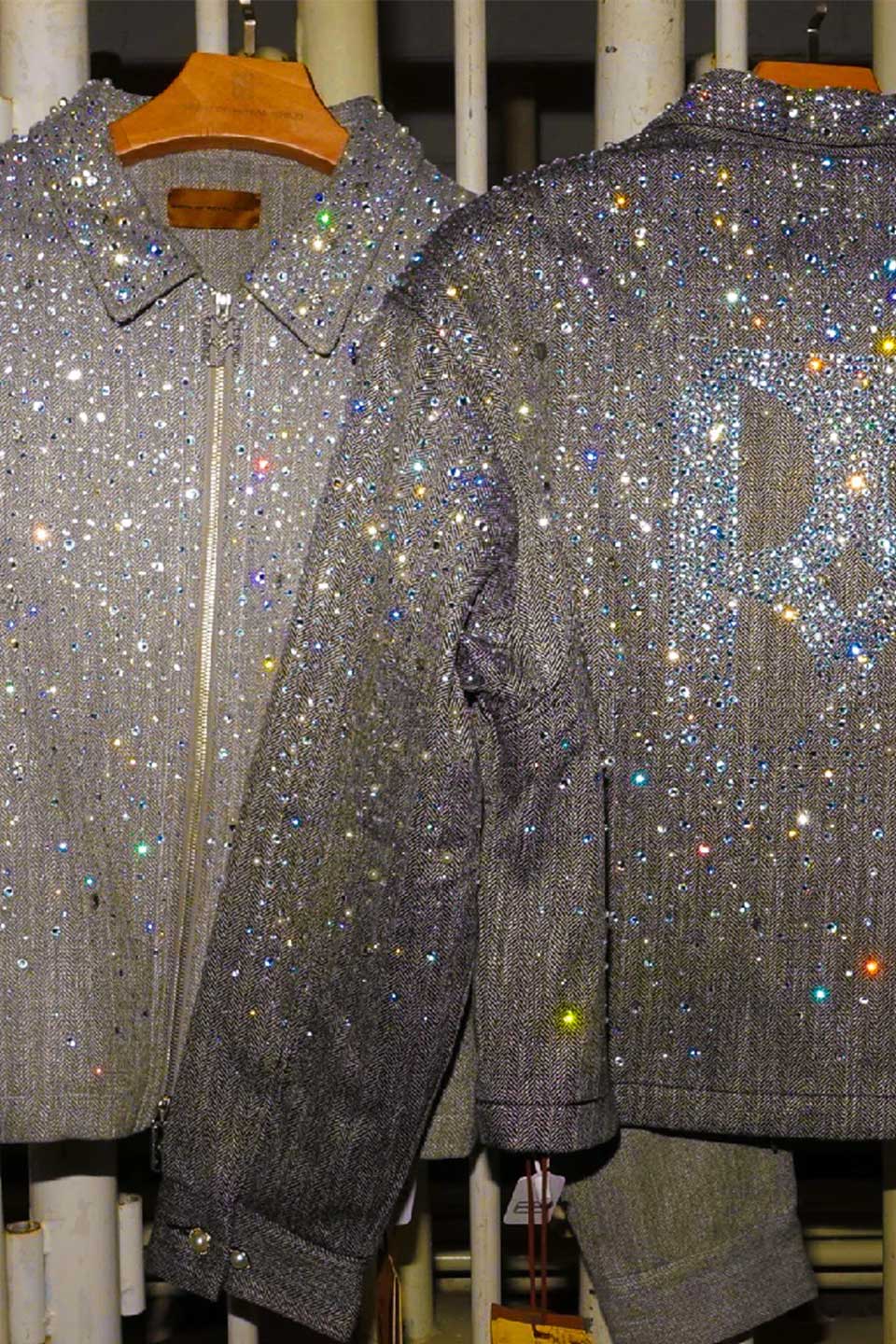 Rhinestone Zipper Jacket