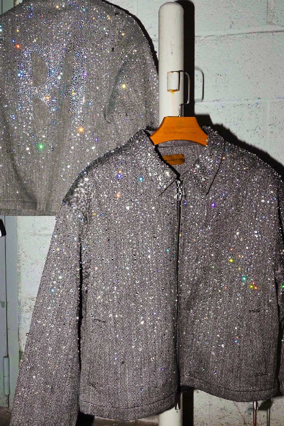 Rhinestone Zipper Jacket