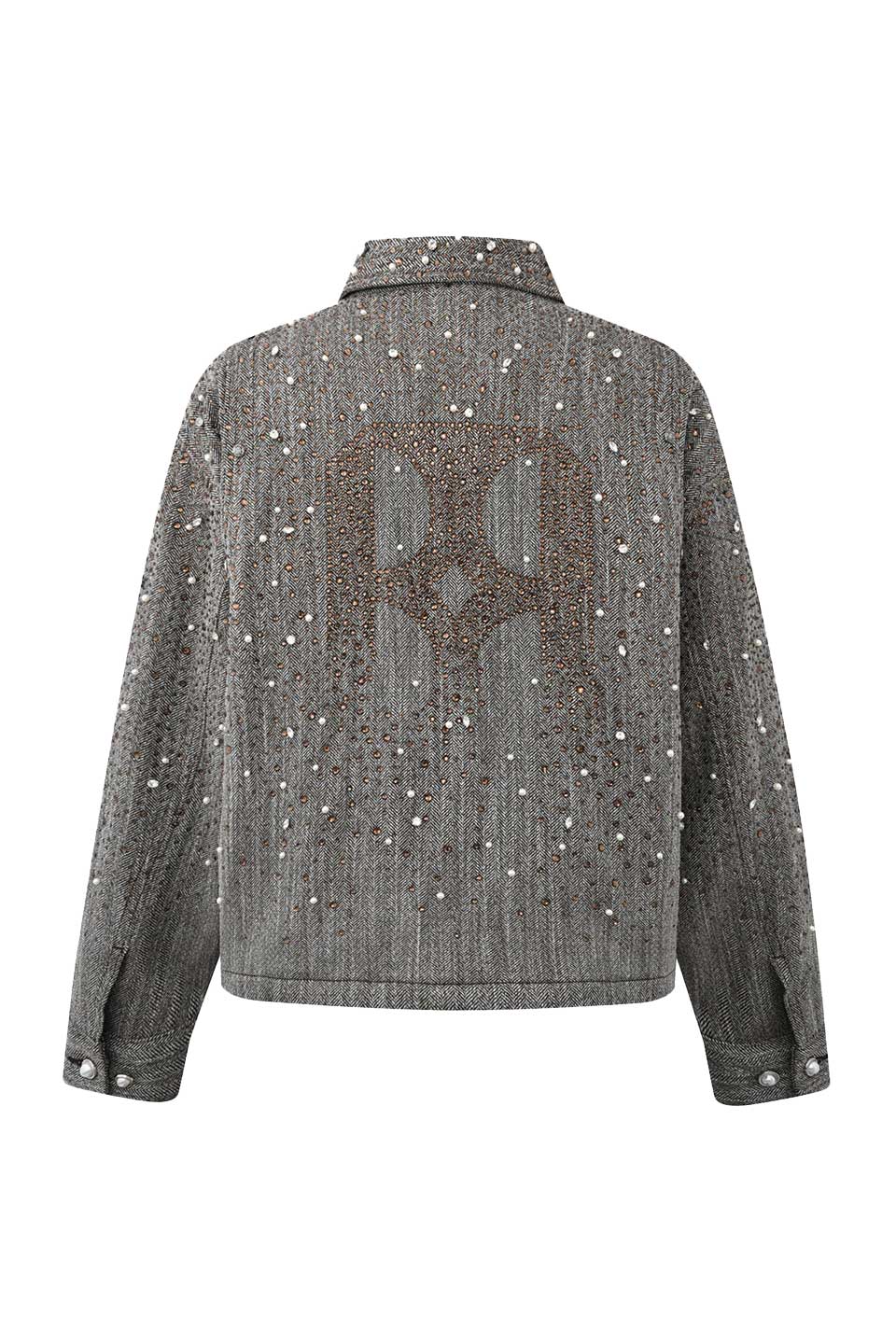 Rhinestone Zipper Jacket