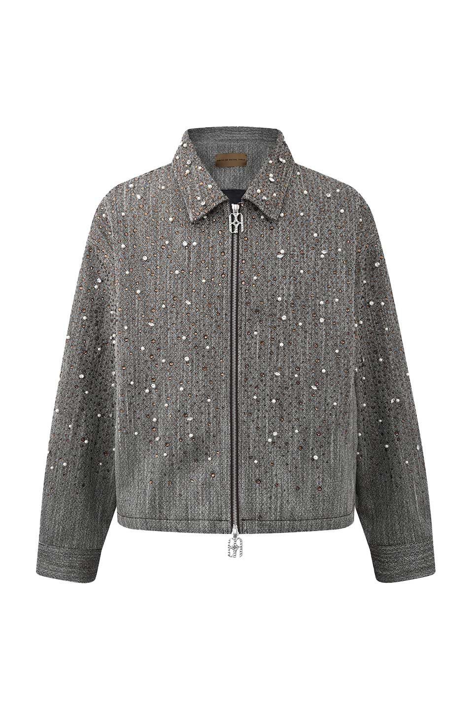 Rhinestone Zipper Jacket