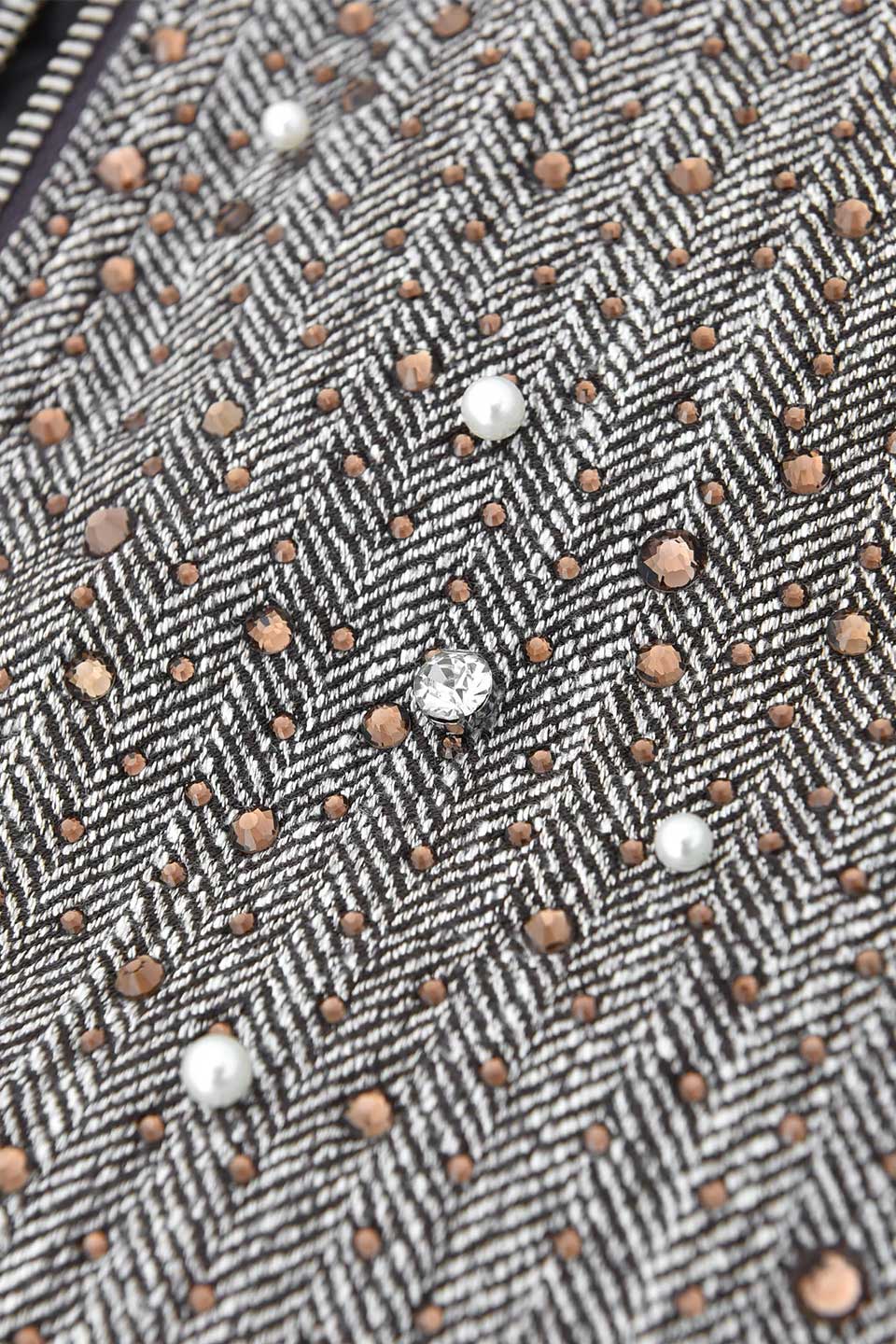 Rhinestone Zipper Jacket