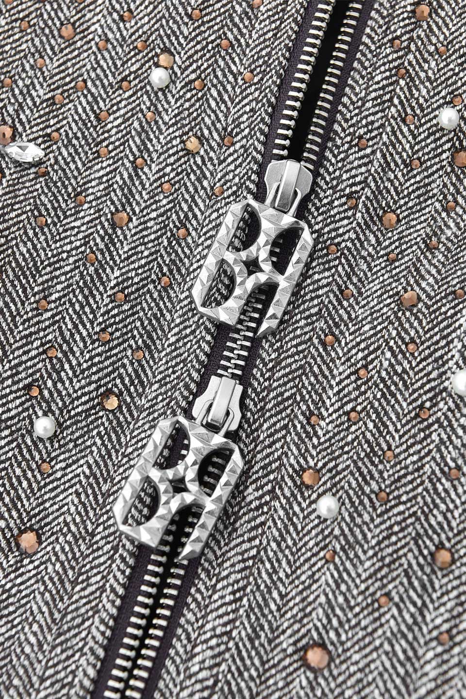 Rhinestone Zipper Jacket