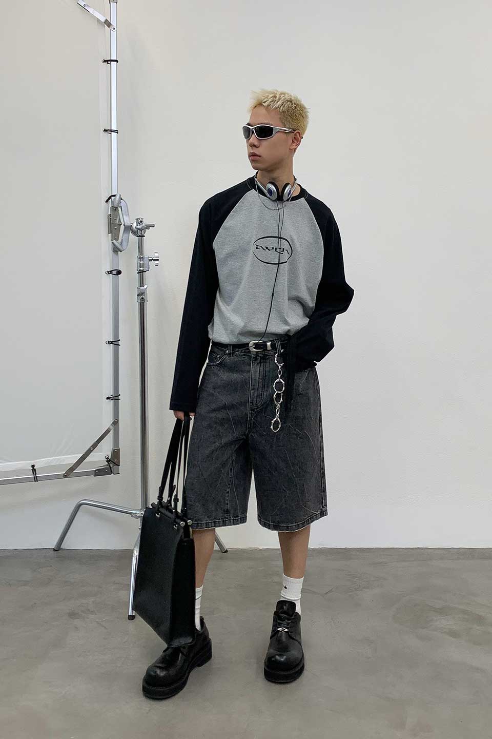 Root-Dyed Mid-Rise Denim Shorts