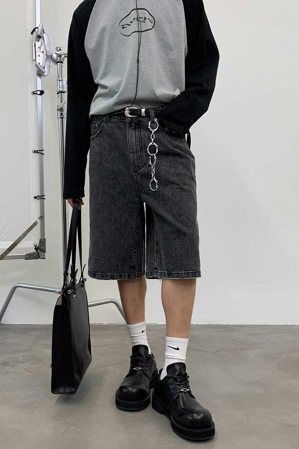 Root-Dyed Mid-Rise Denim Shorts