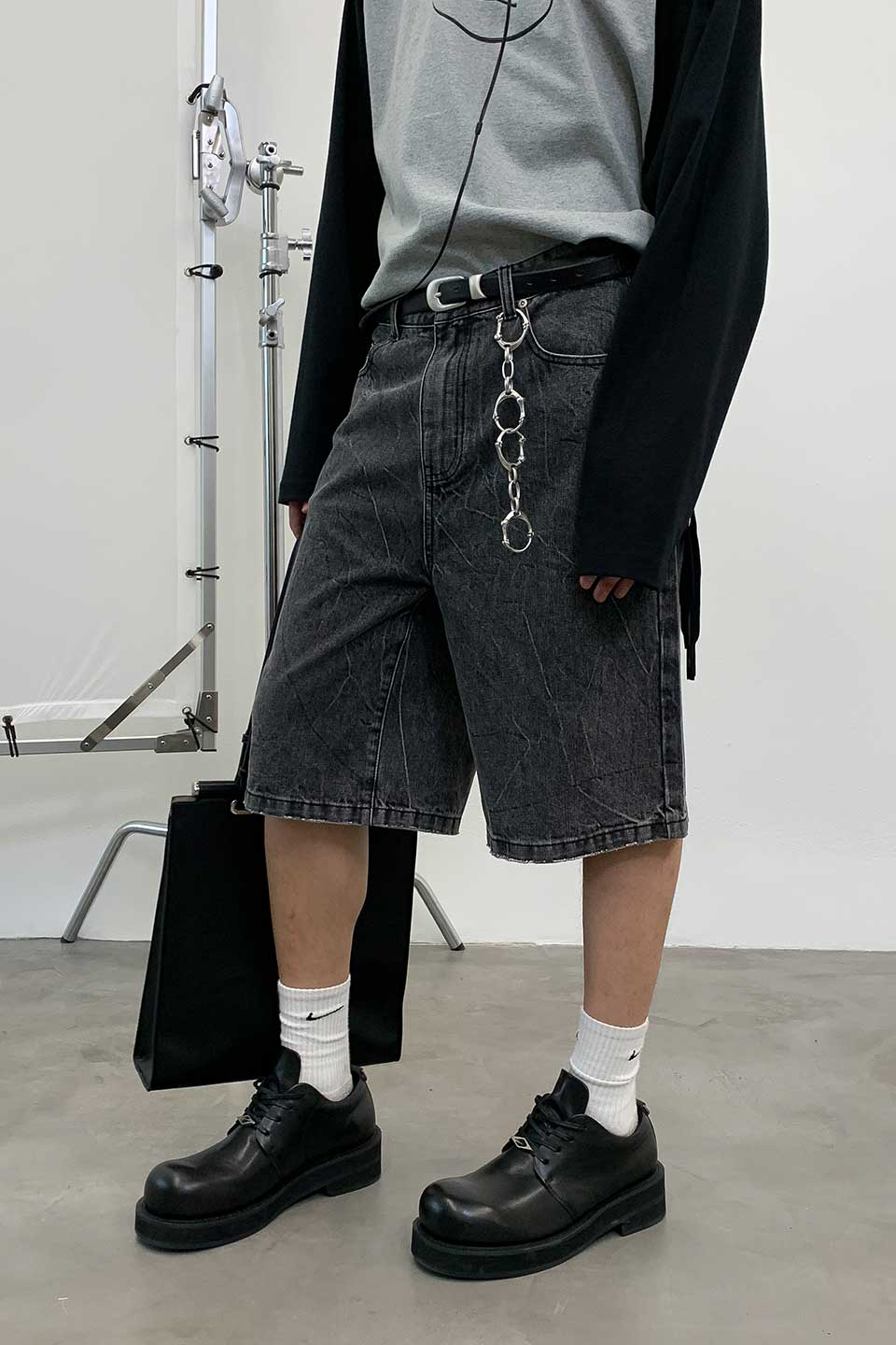 Root-Dyed Mid-Rise Denim Shorts