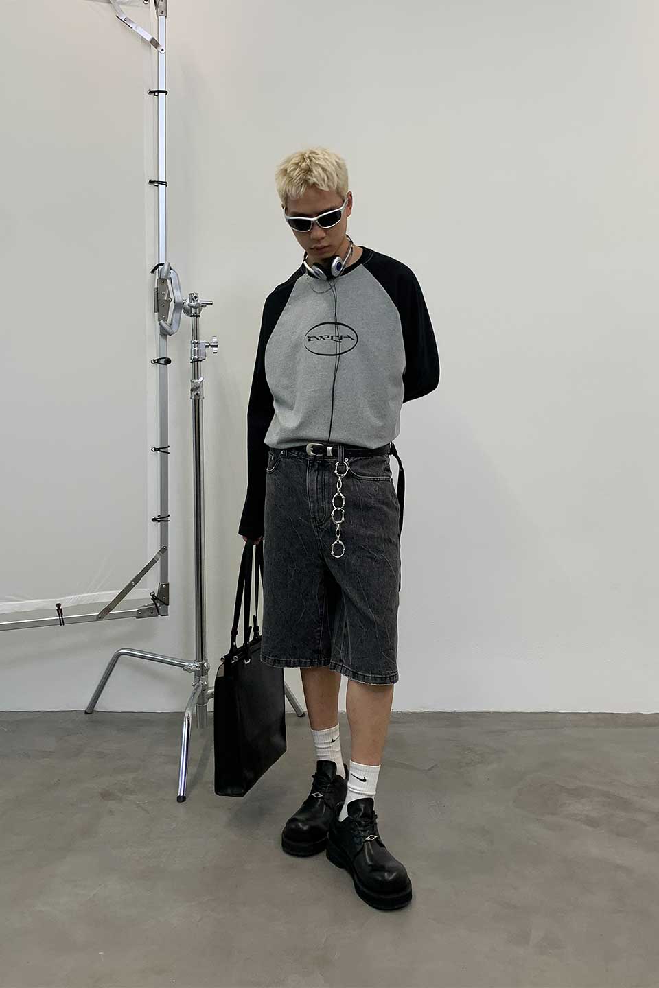 Root-Dyed Mid-Rise Denim Shorts