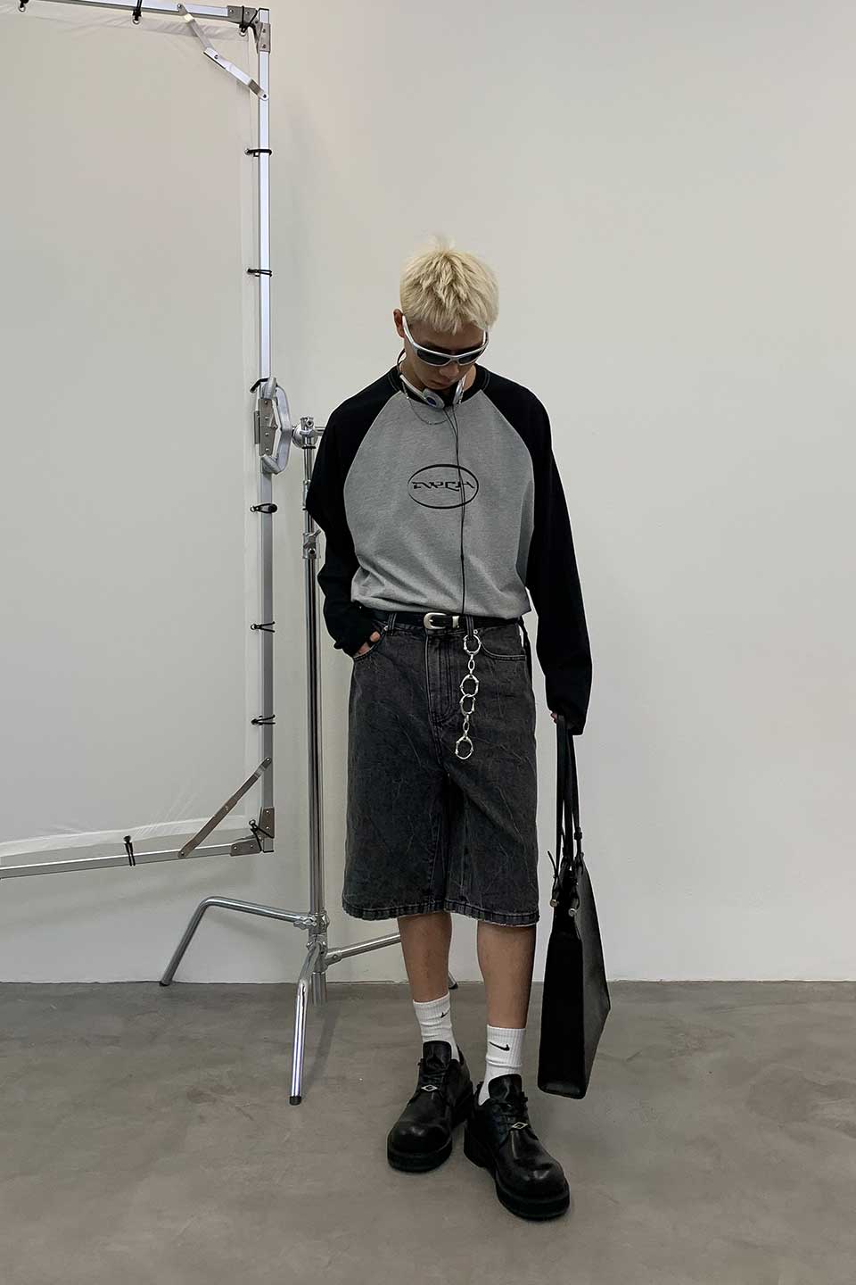 Root-Dyed Mid-Rise Denim Shorts