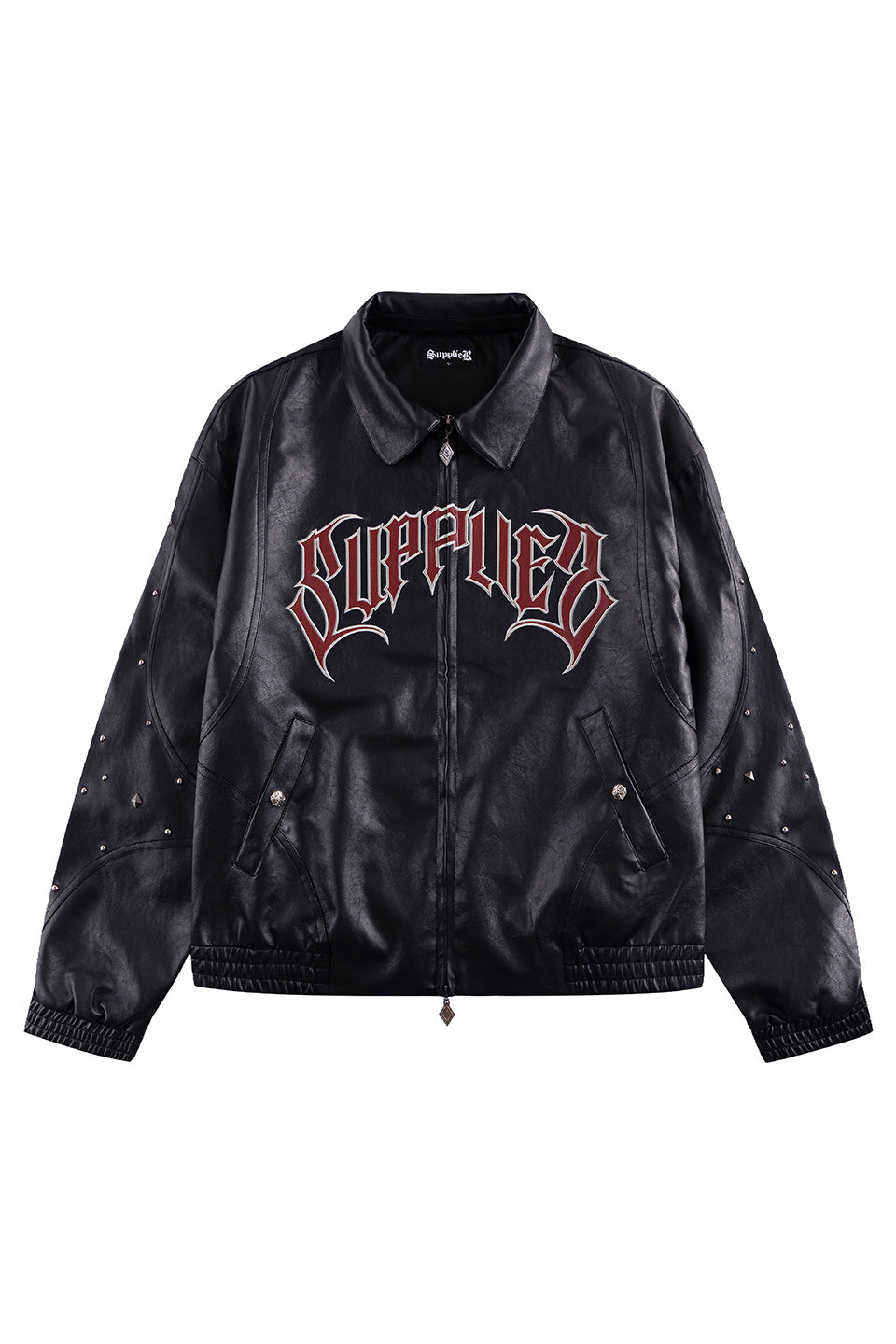 Studded Faux Leather Jacket