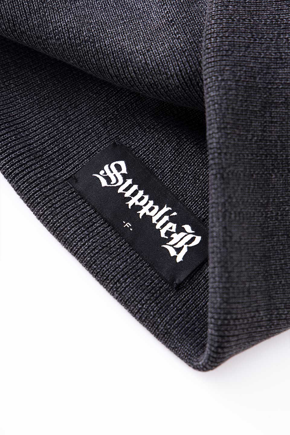 Studs Cross Leather Patch Beanie