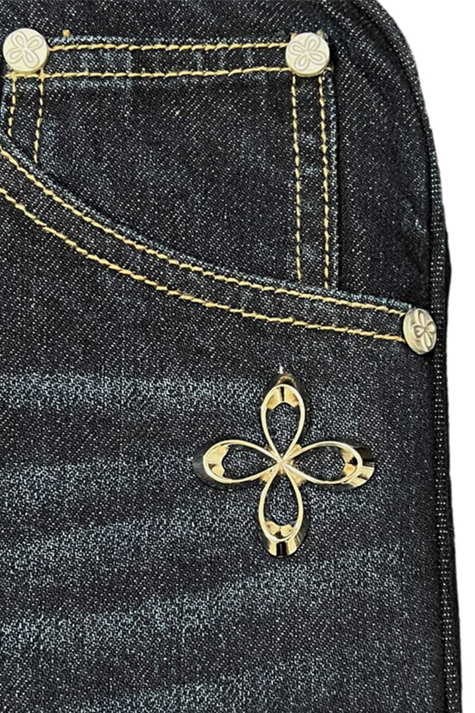 Surgery Denim Jeans Clover Logo Clutch Bag