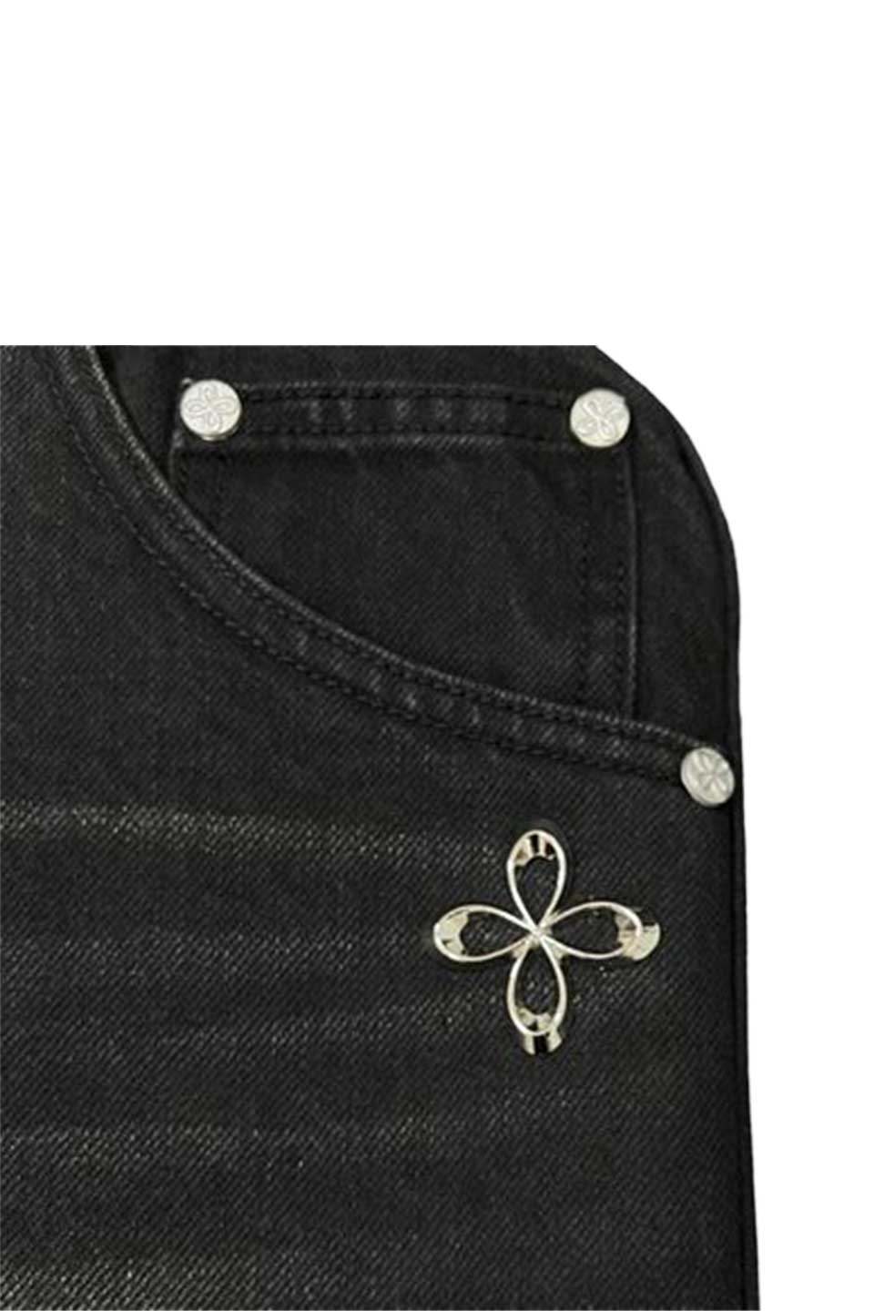Surgery Denim Jeans Clover Logo Clutch Bag