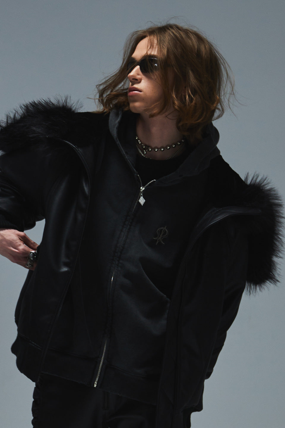 Switching Pierced Zip Hoodie V2