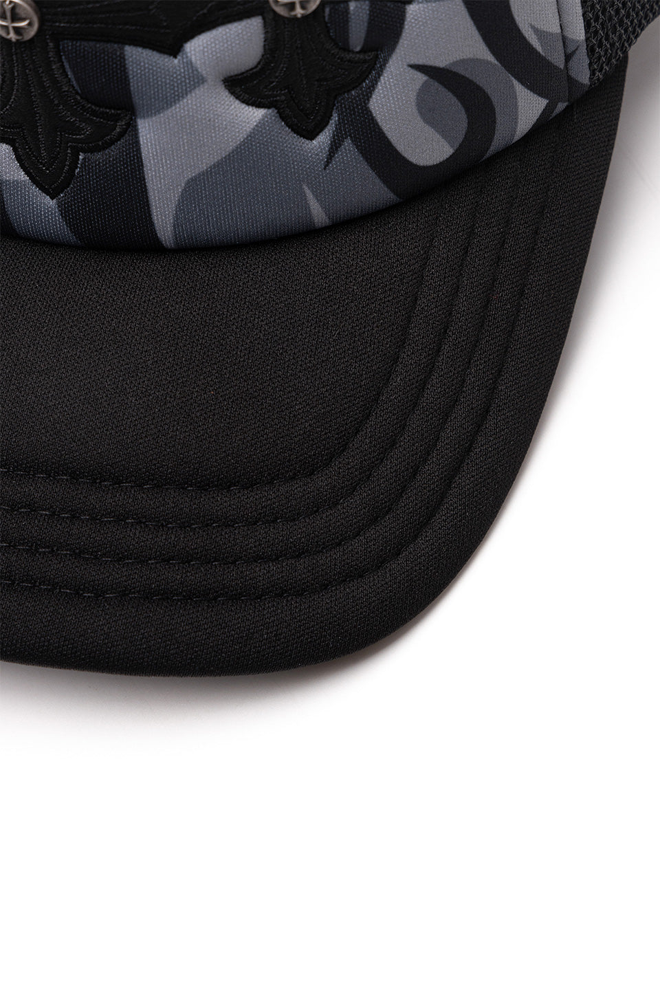 Tribal Camo Cross Leather Patch Mesh Cap