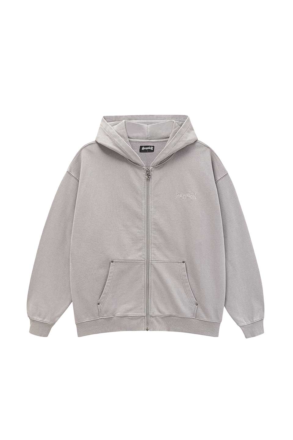 Vintage Wash Studs Cross Hoodie