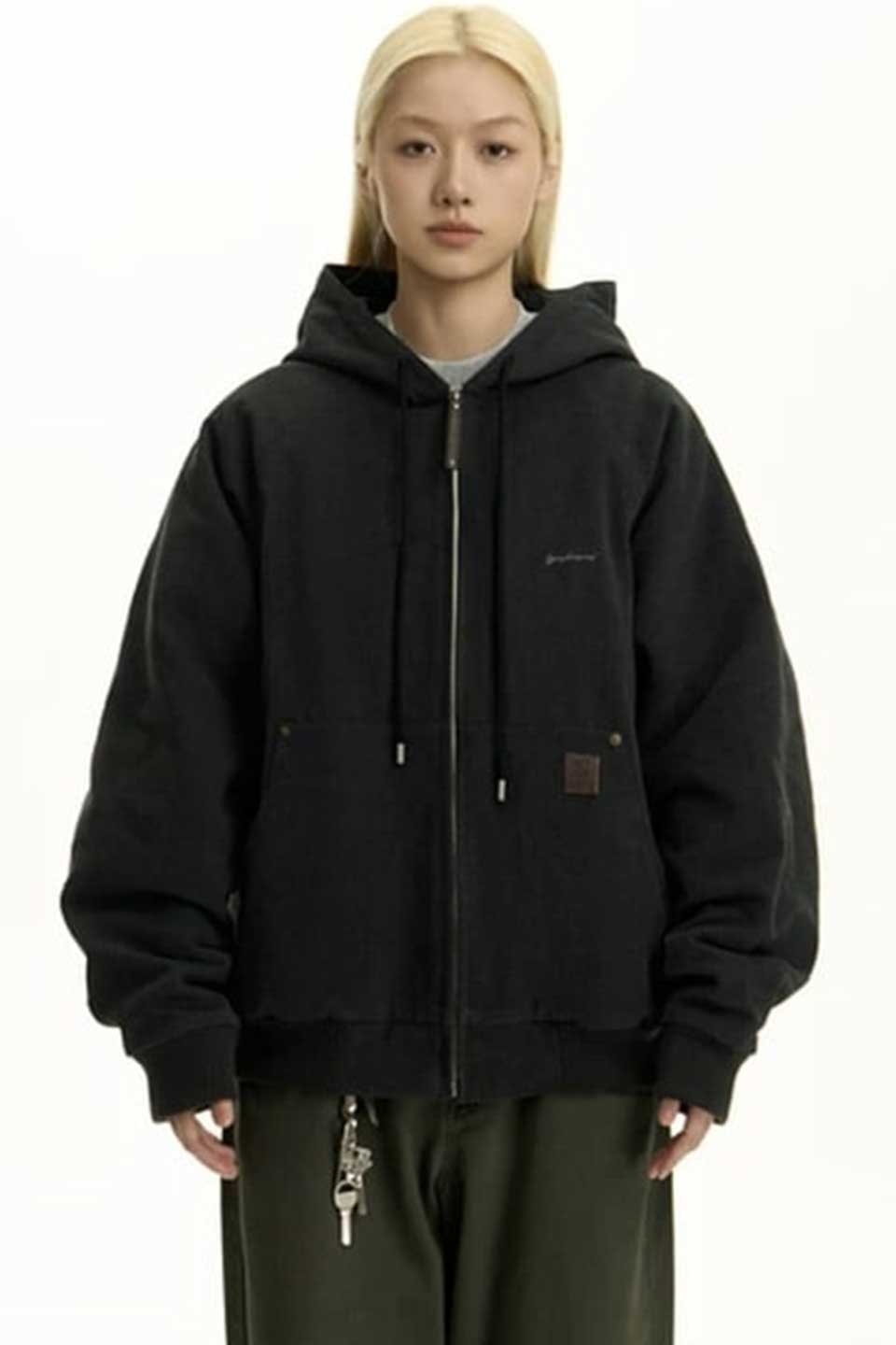 Vintage Washed Hooded Canvas Cotton Hoodie