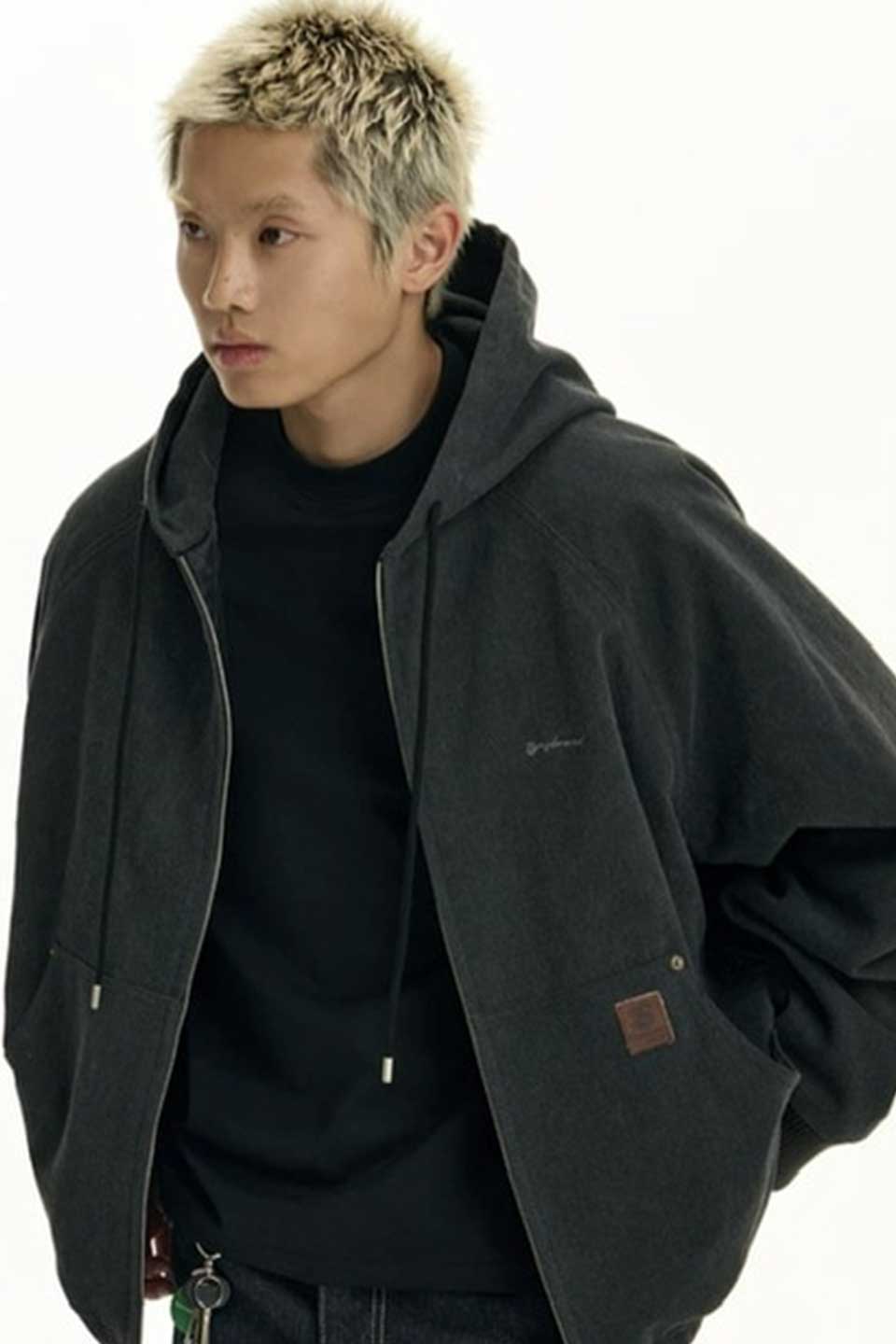 Vintage Washed Hooded Canvas Cotton Hoodie