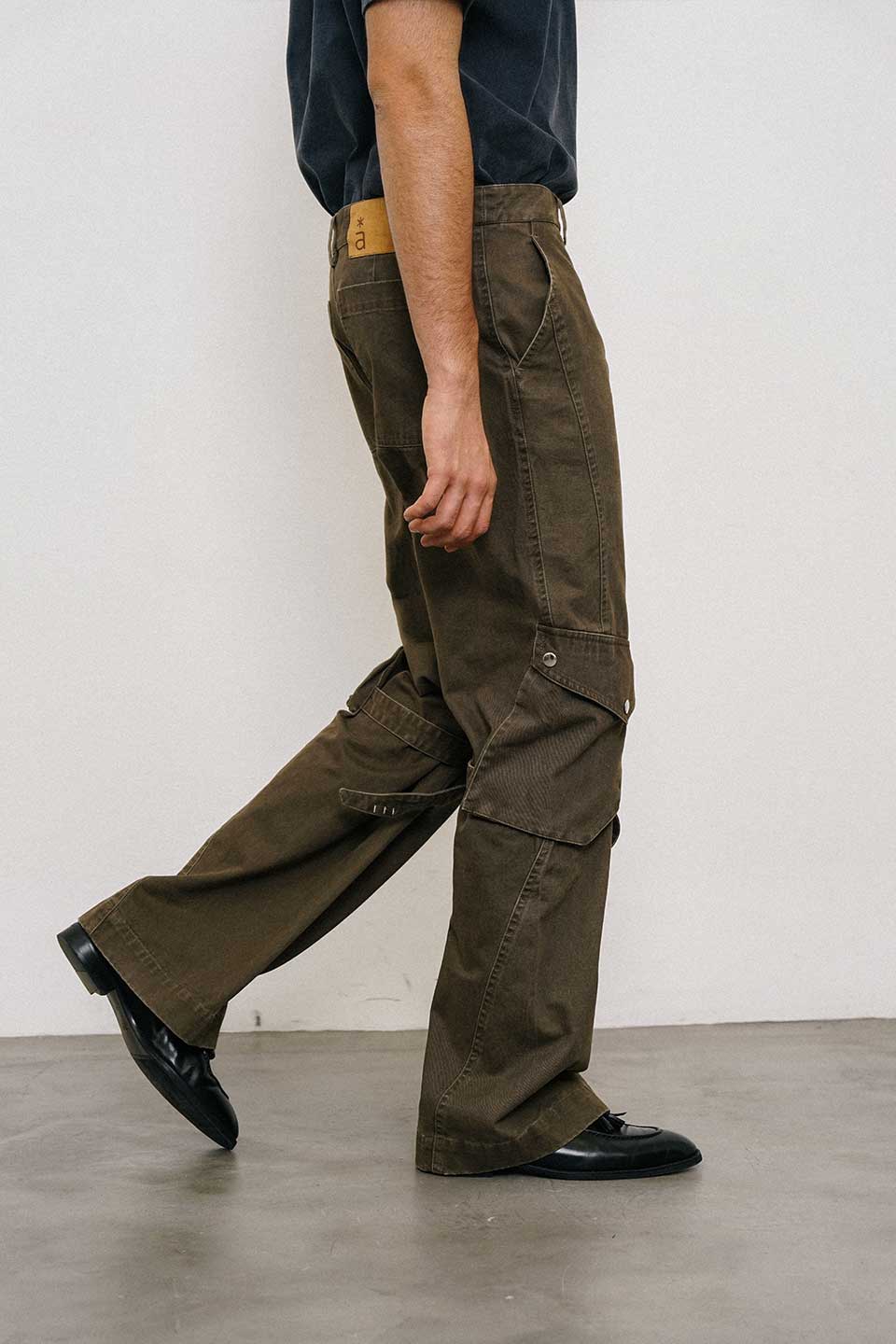 Washed Loose Straight Strap Overalls