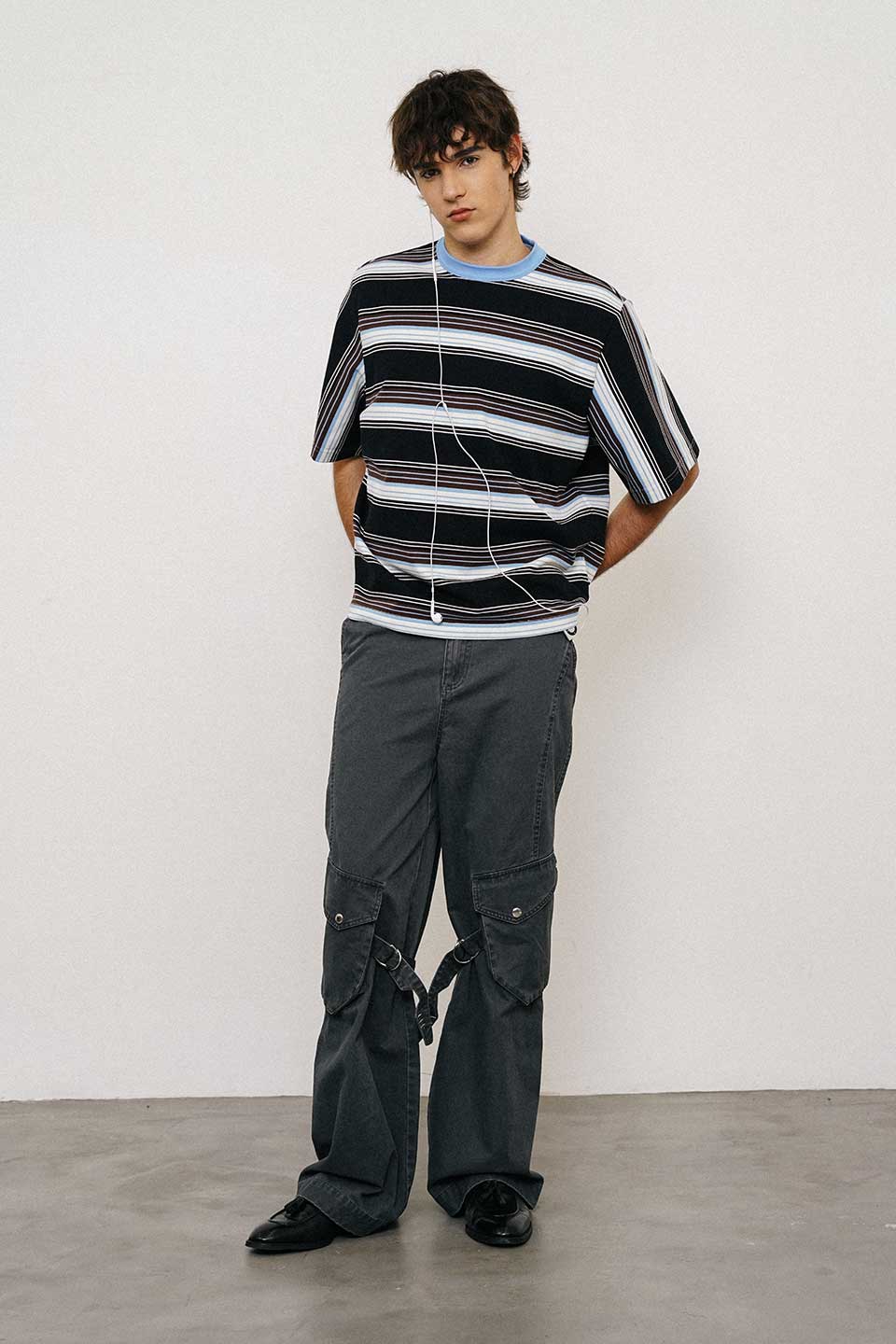 Washed Loose Straight Strap Overalls