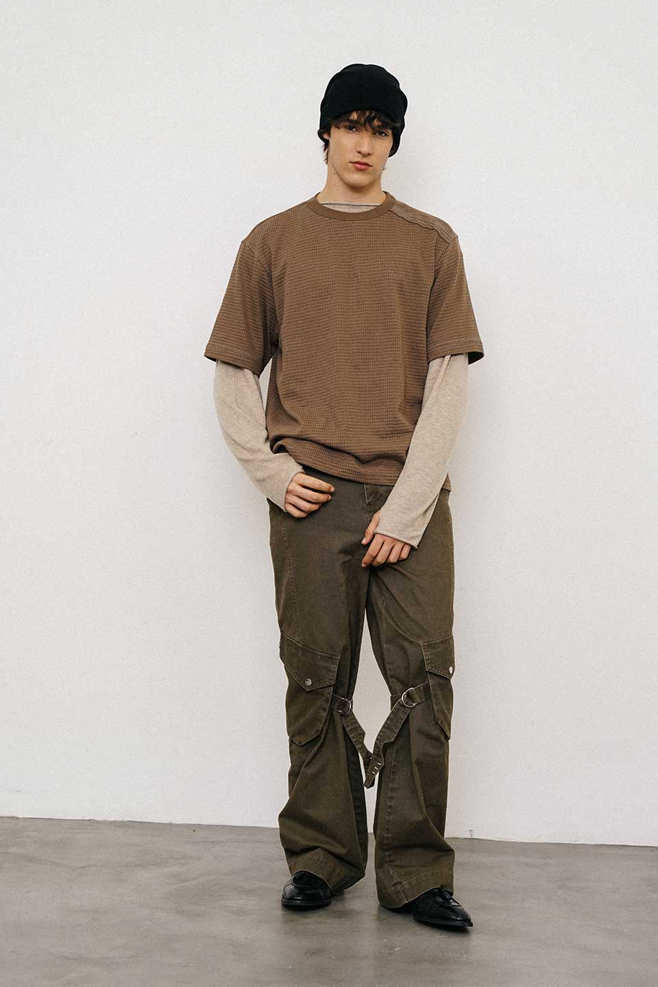 Washed Loose Straight Strap Overalls