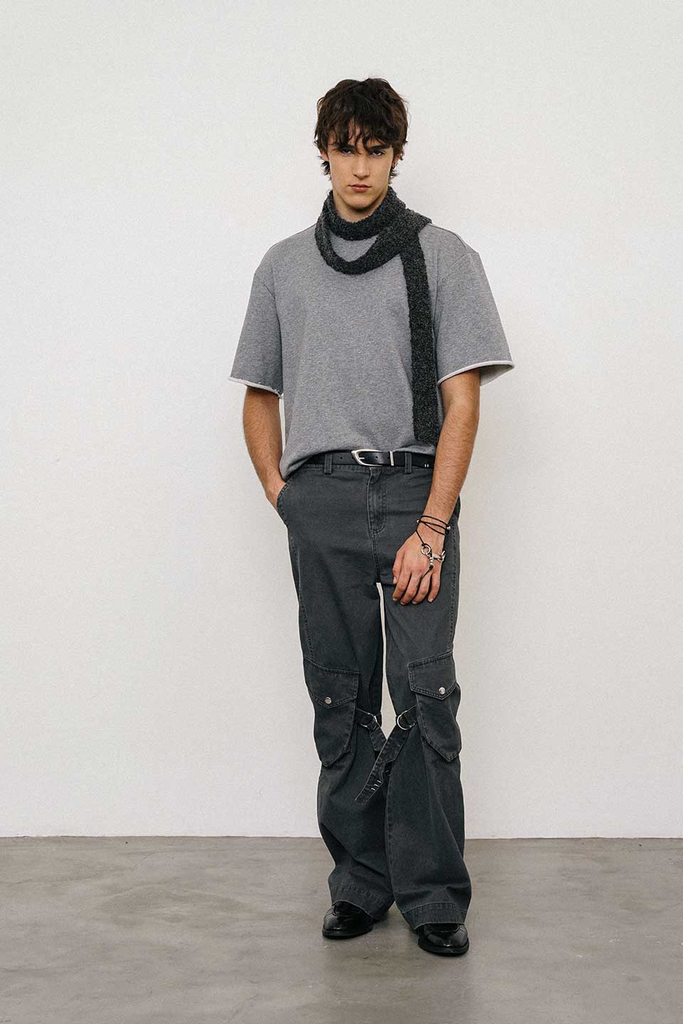 Washed Loose Straight Strap Overalls