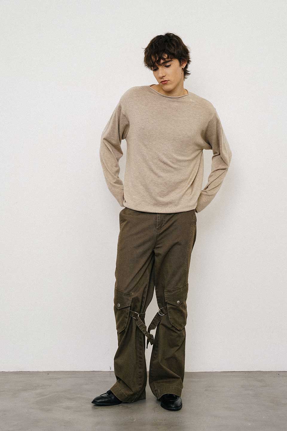 Washed Loose Straight Strap Overalls