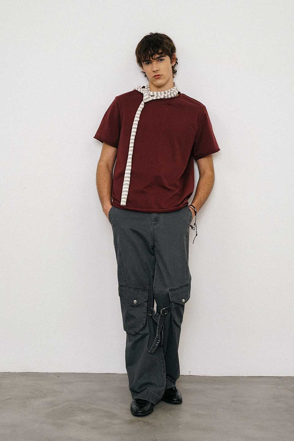 Washed Loose Straight Strap Overalls