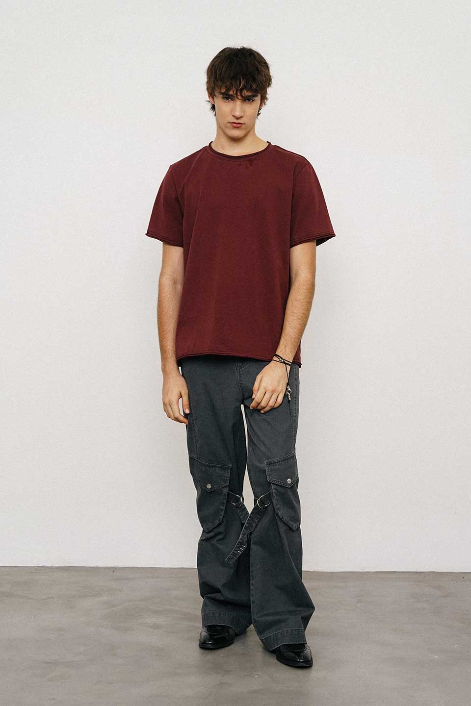 Washed Loose Straight Strap Overalls