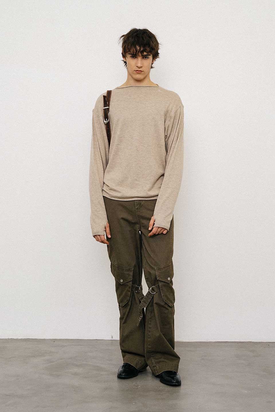 Washed Loose Straight Strap Overalls