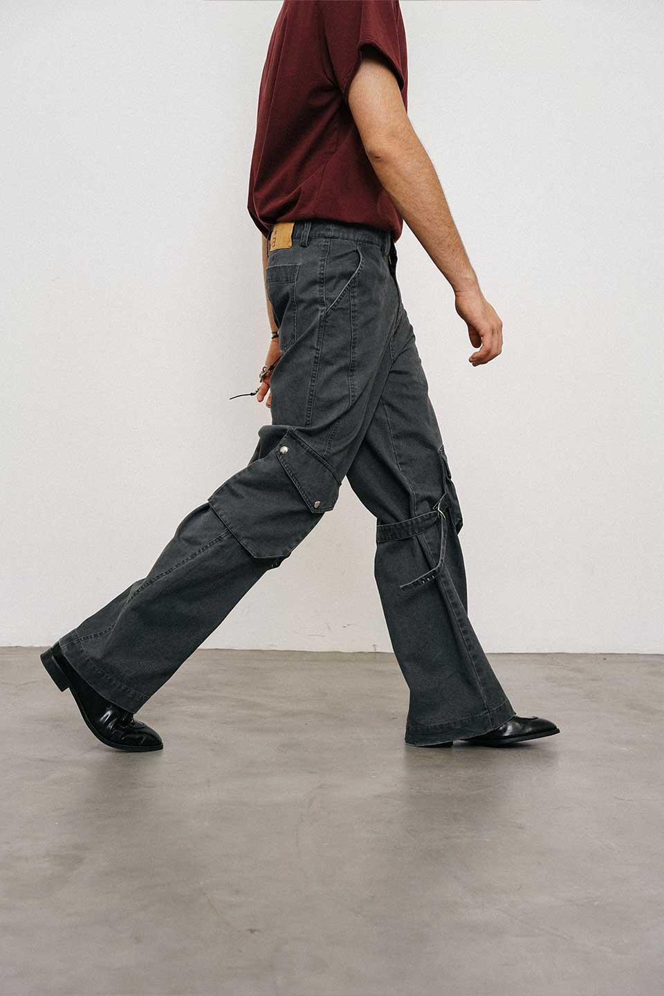 Washed Loose Straight Strap Overalls