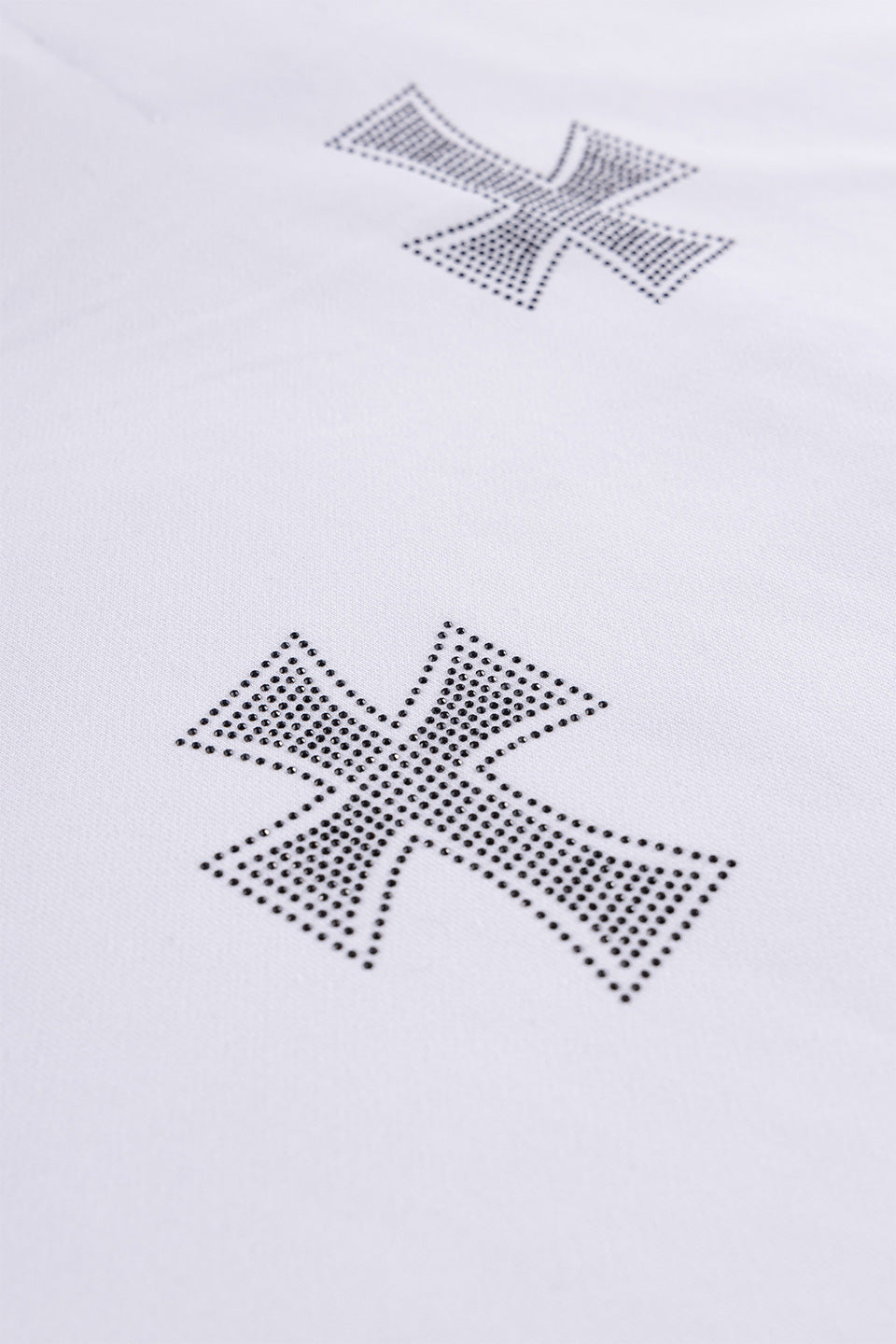 White Cross Rhinestone Zip Hoodie