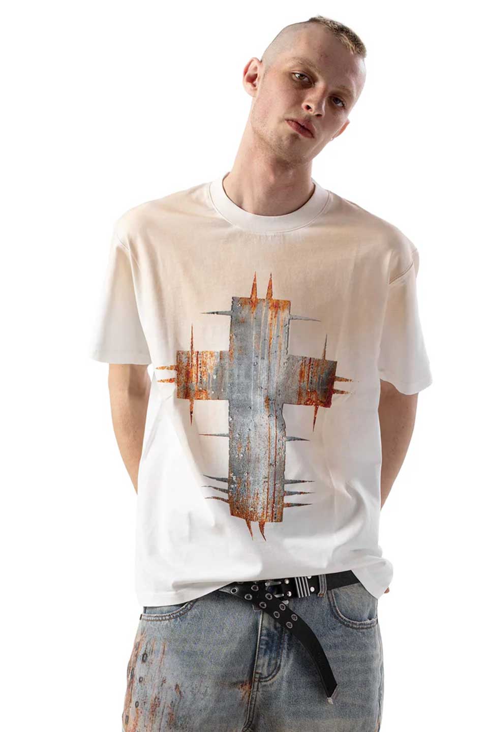 White Rust Cross T-Shirt
