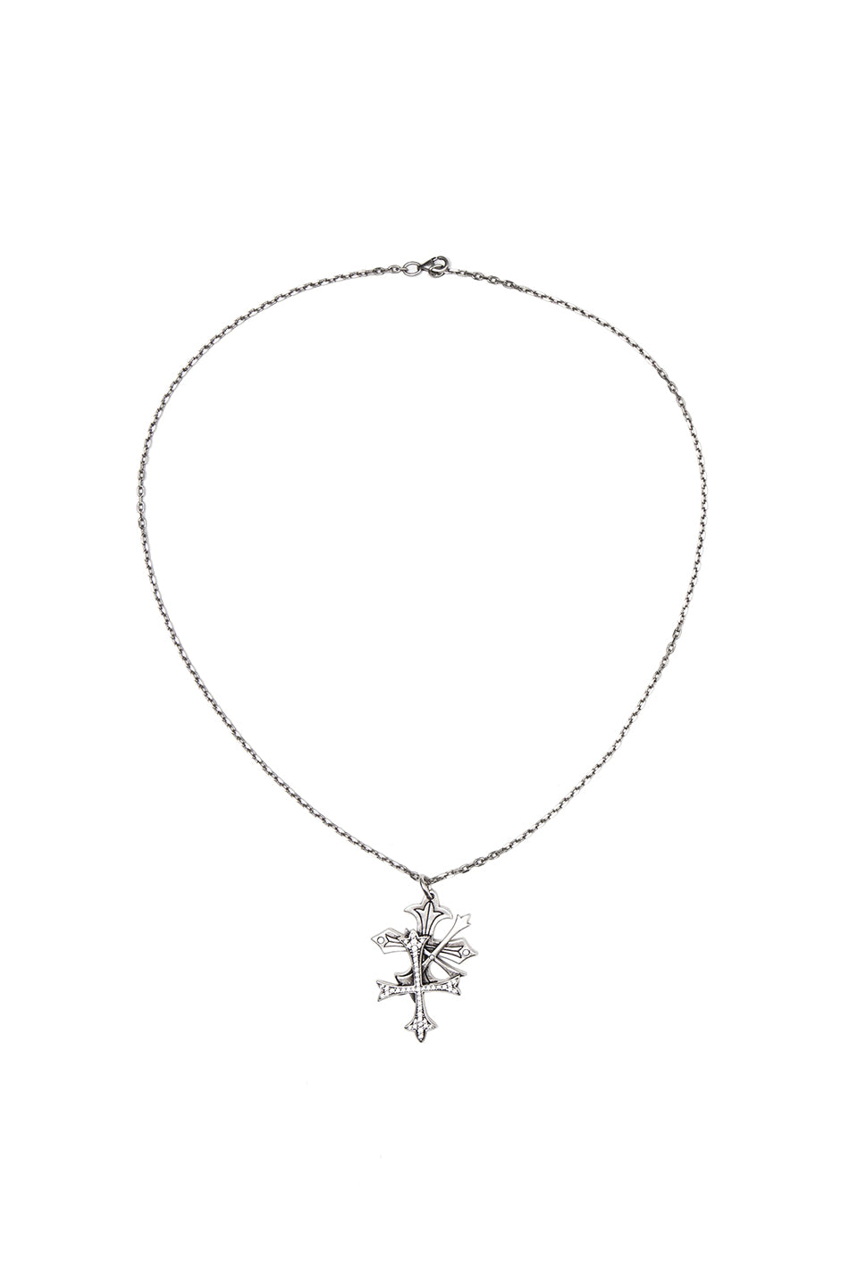 Triple Cross Rhinestone Necklace