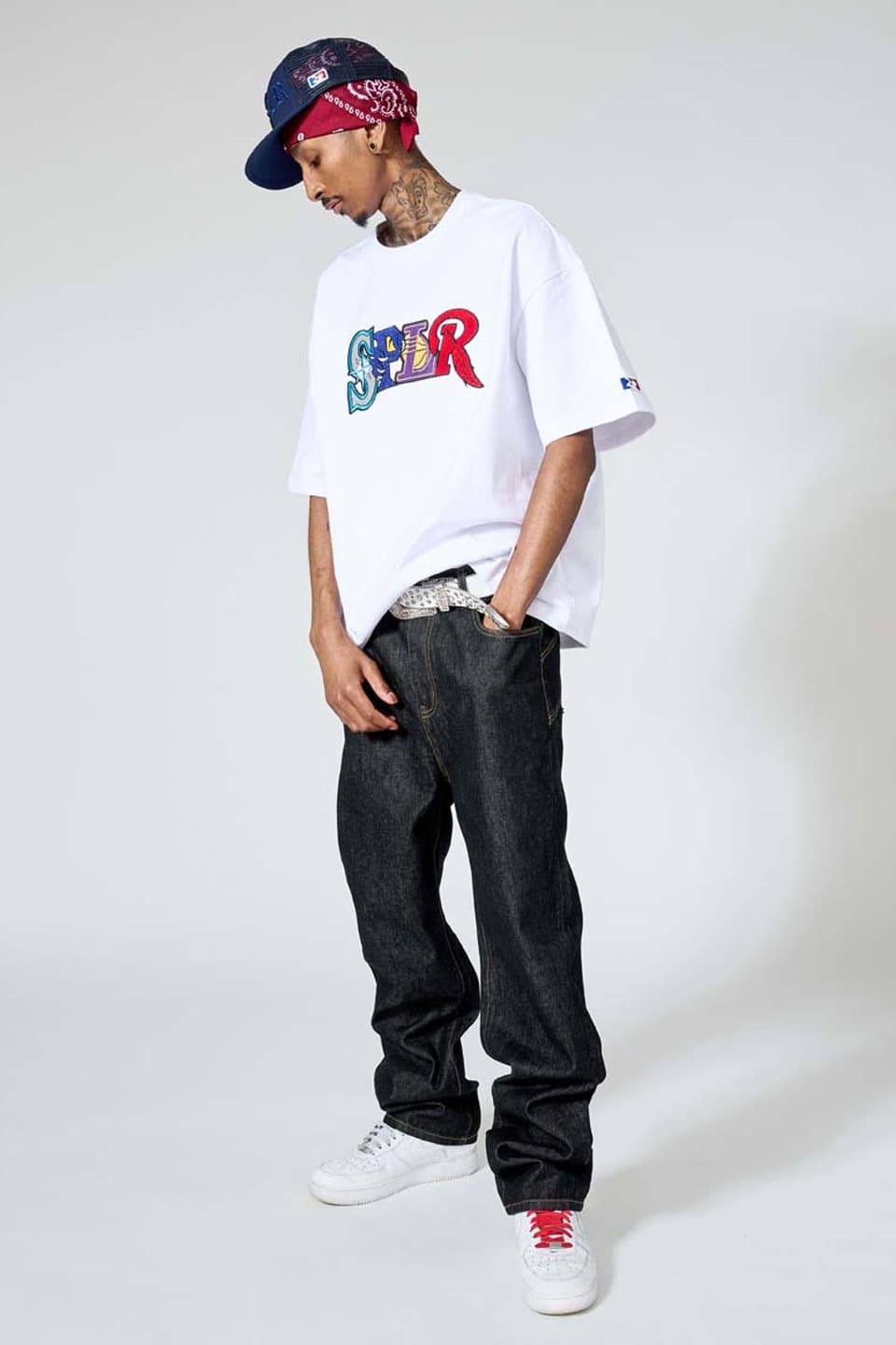Slipped Back Logo Denim