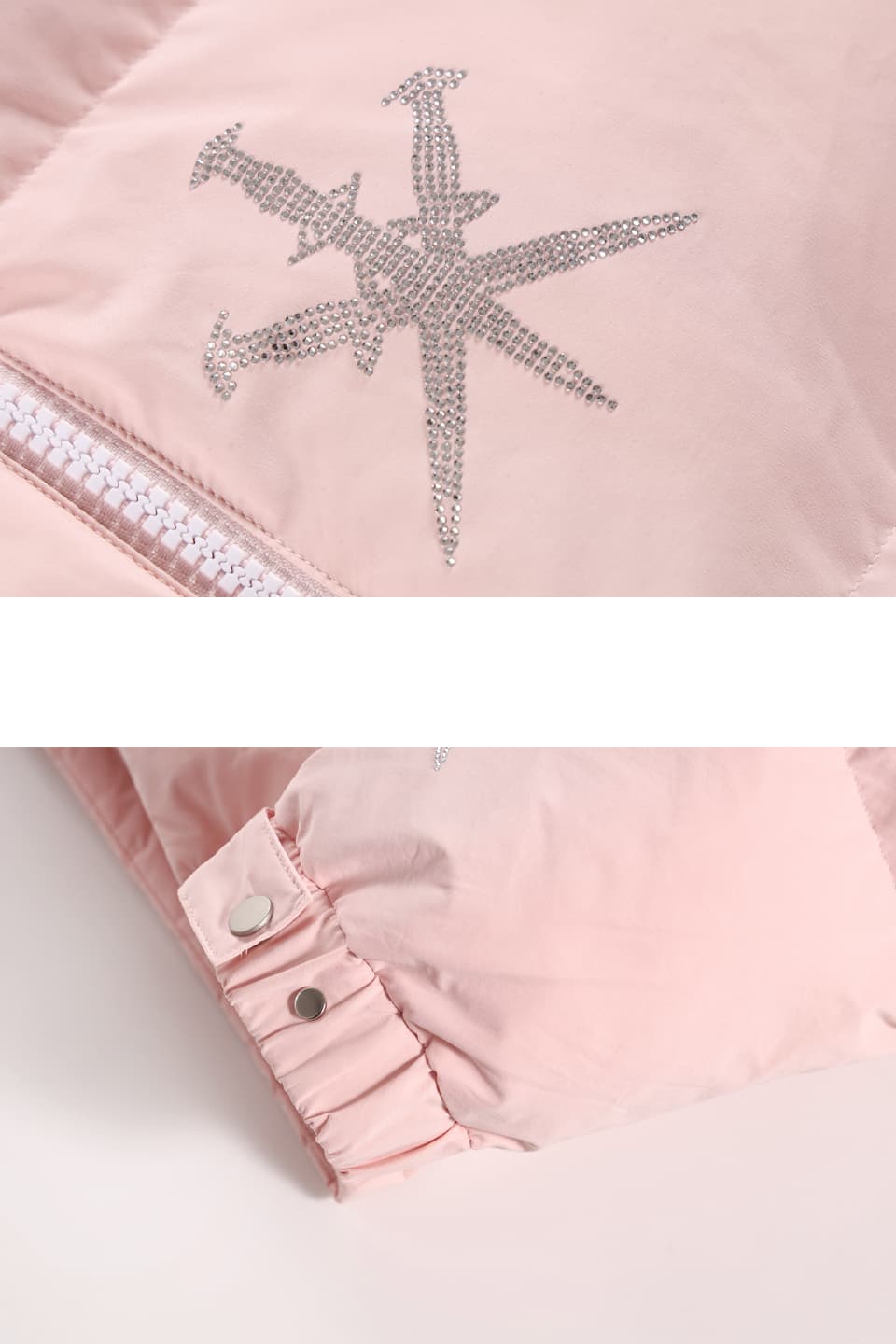 All Over Dagger Rhinestone Puffer Jacket