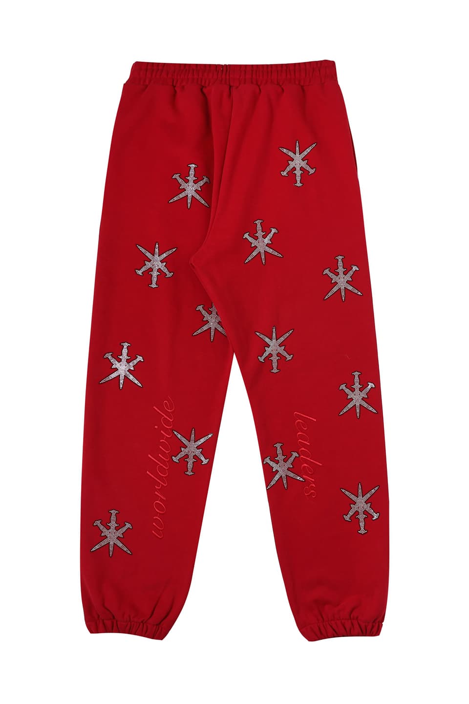 Black Outline Dagger Rhinestone Red Jogger