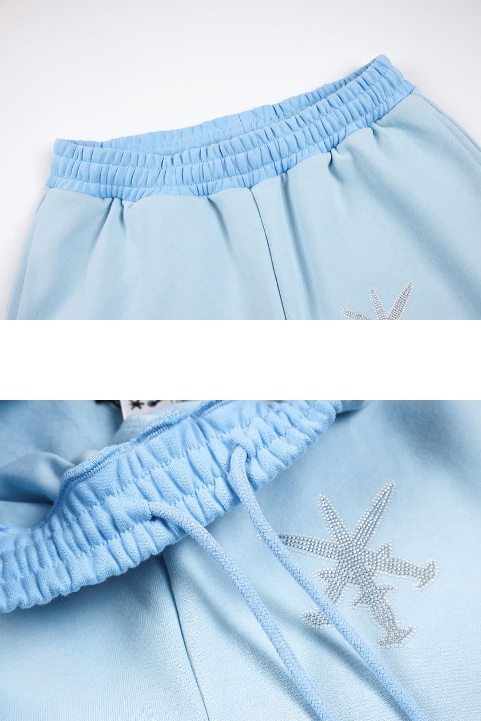 Blue Panel Dagger Rhinestone Jogger