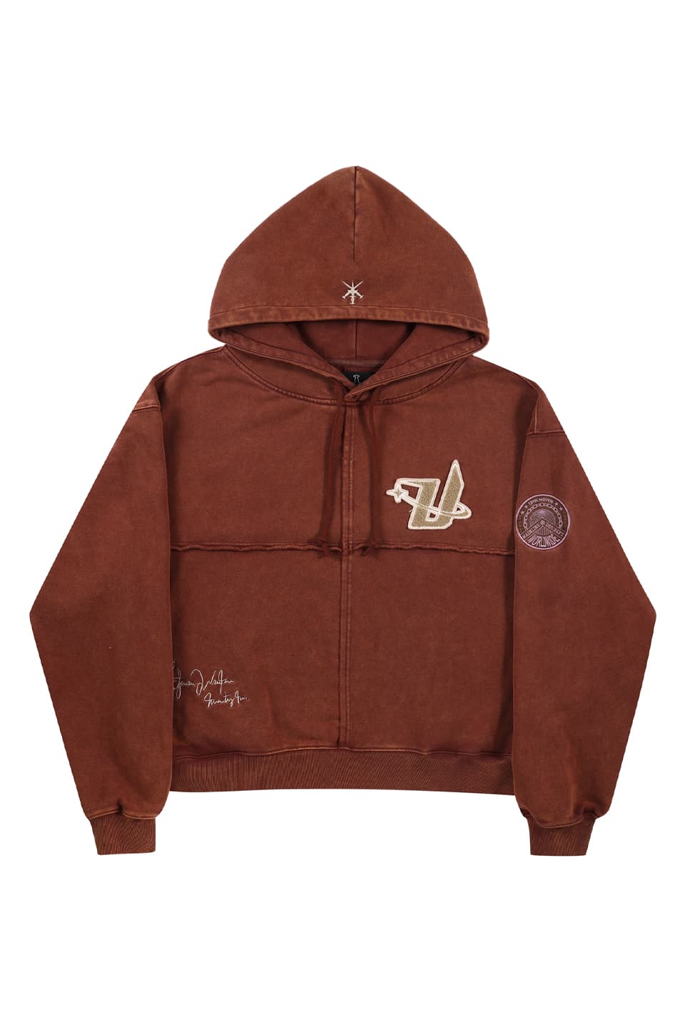 Panel Details Acid Dyed Hoodie