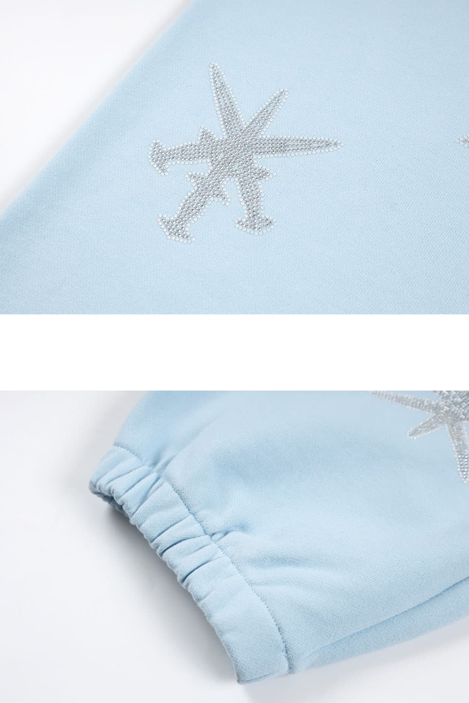 Blue Panel Dagger Rhinestone Jogger