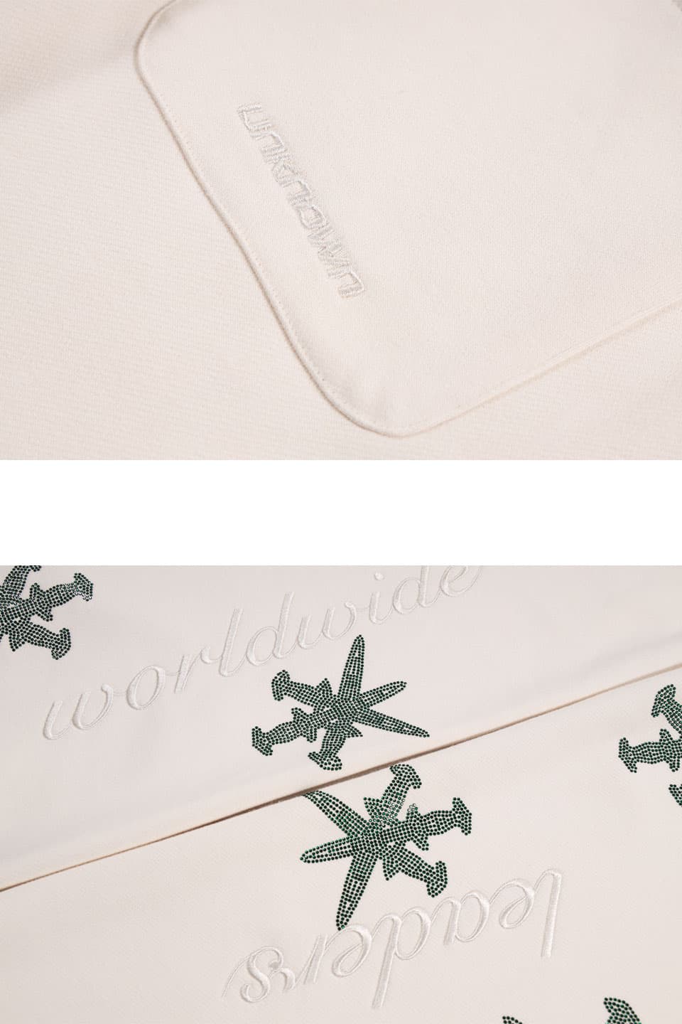 Cream & Green Dagger Rhinestone Joggers