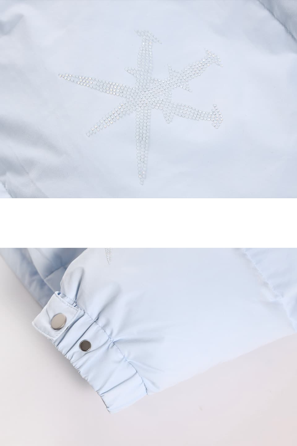 All Over Dagger Rhinestone Puffer Jacket