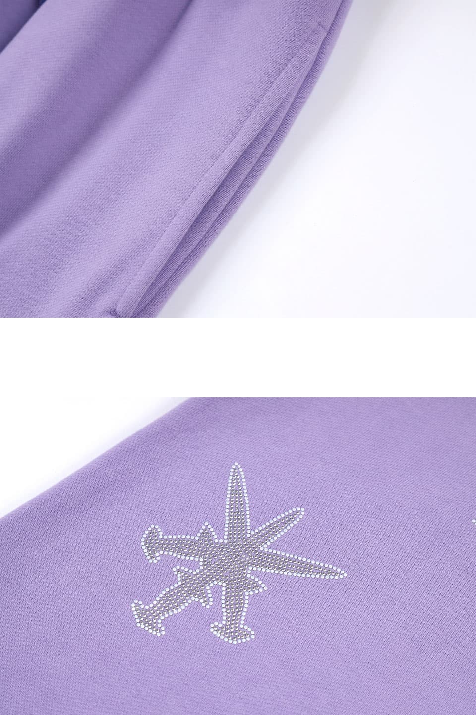 Purple Panel Mix Dagger Rhinestone Jogger