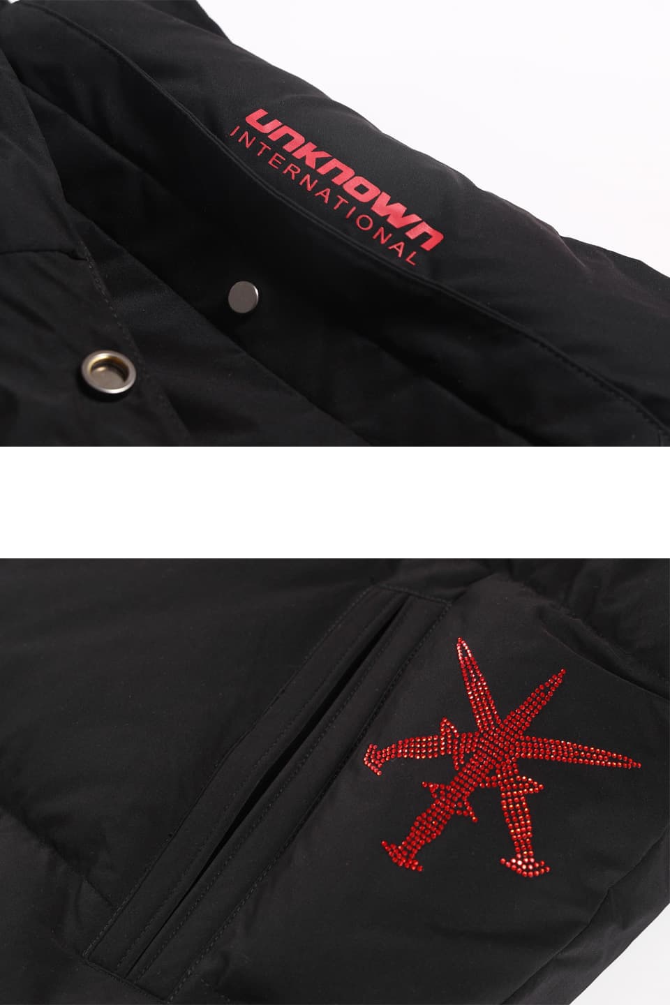 All Over Dagger Rhinestone Puffer Jacket