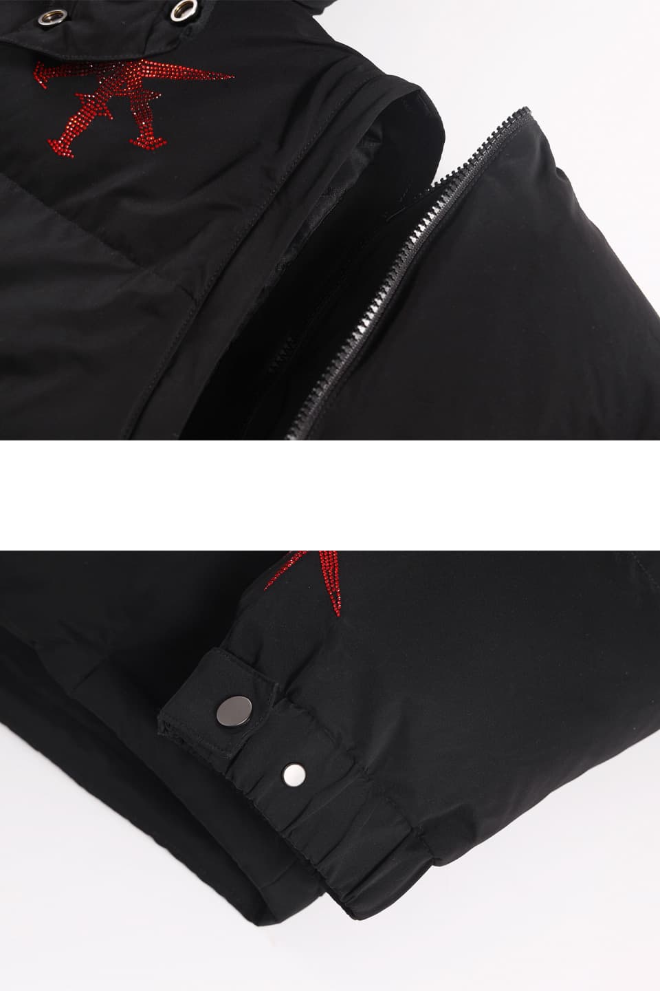 All Over Dagger Rhinestone Puffer Jacket