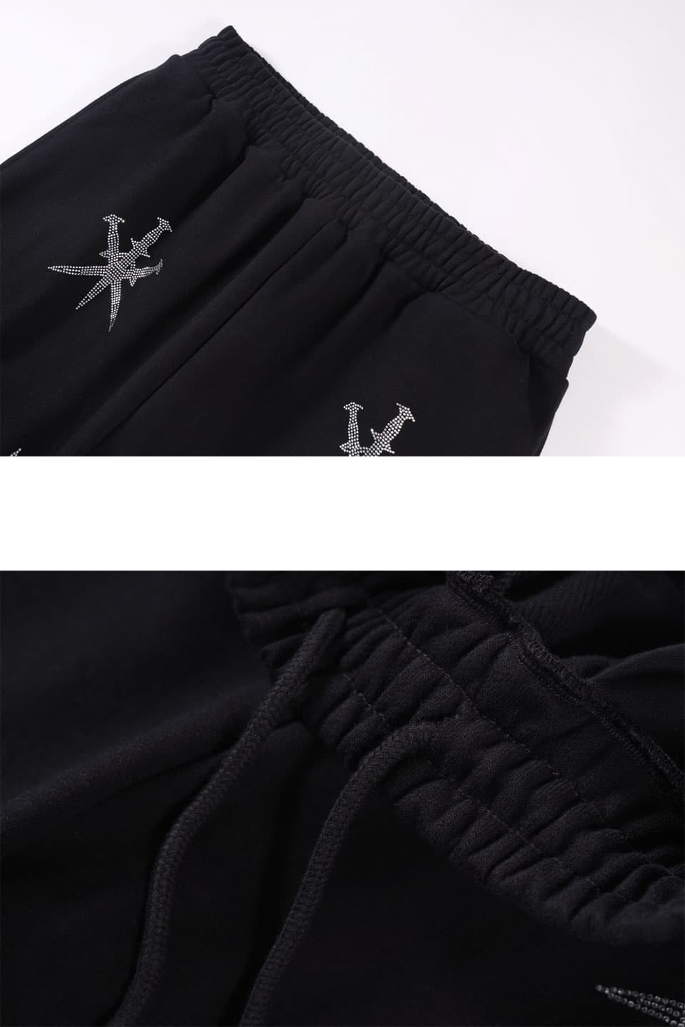 Black Dagger Rhinestone Joggers