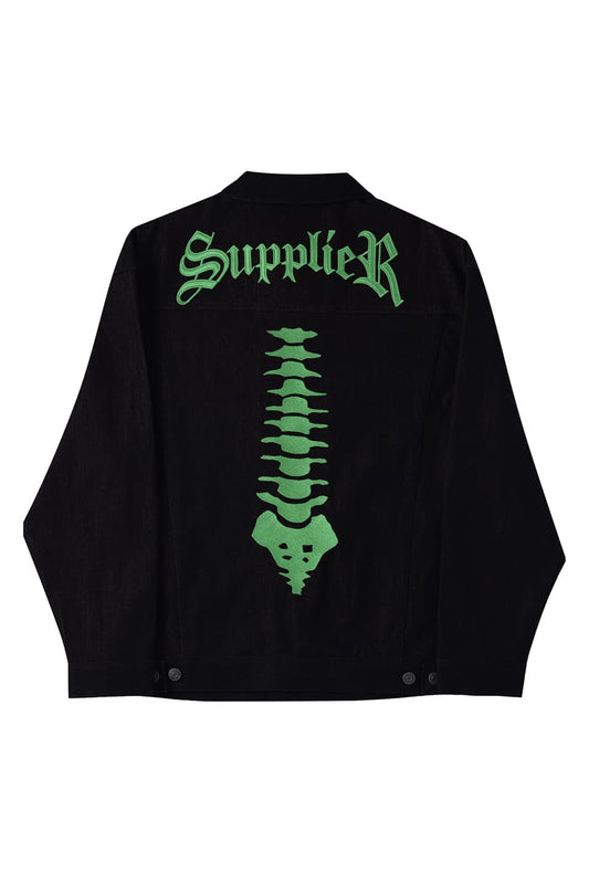 Bone Embroidery Denim Jacket